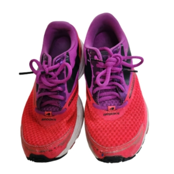 Brooks Launch 4 Neon Pink Purple Running Shoe Size 7.5 - Picture 4 of 10